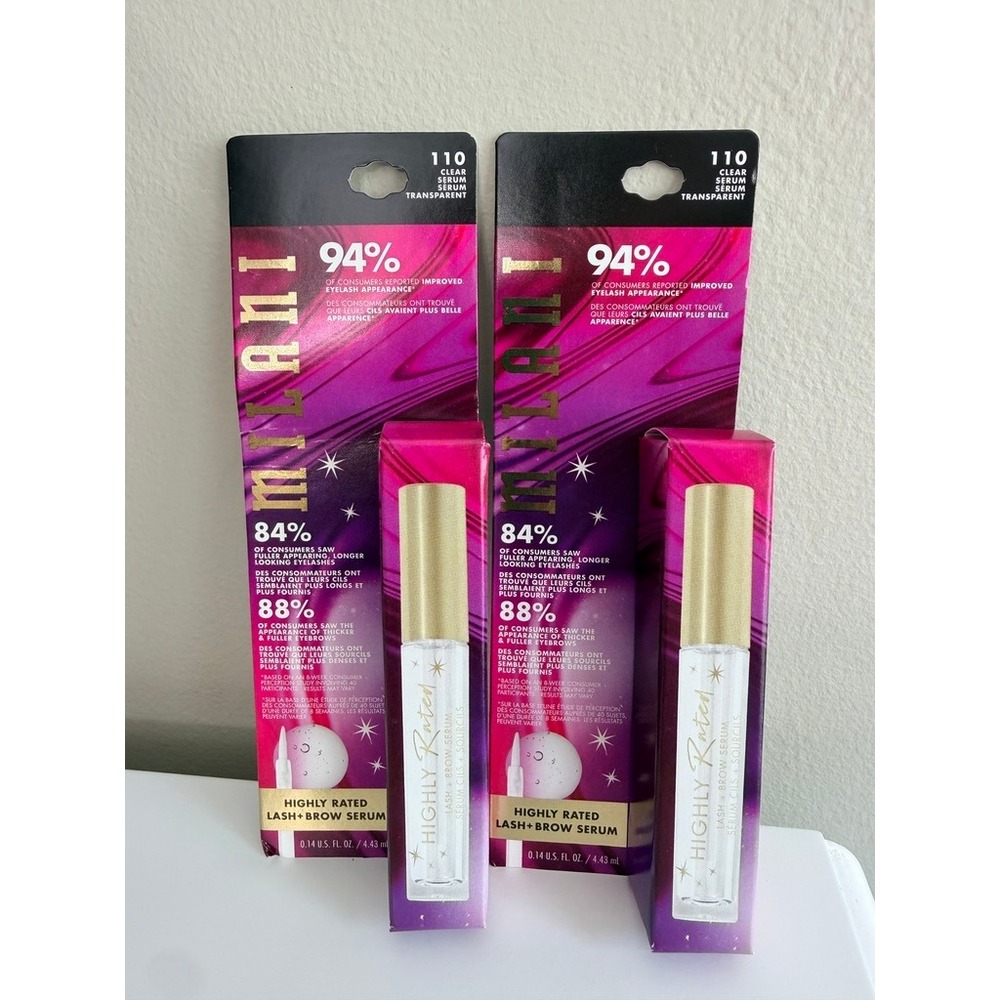 Milani Lash + Brow Serum Unisex 0.14oz‎ Clear 2 Pack Highly Rated NWT